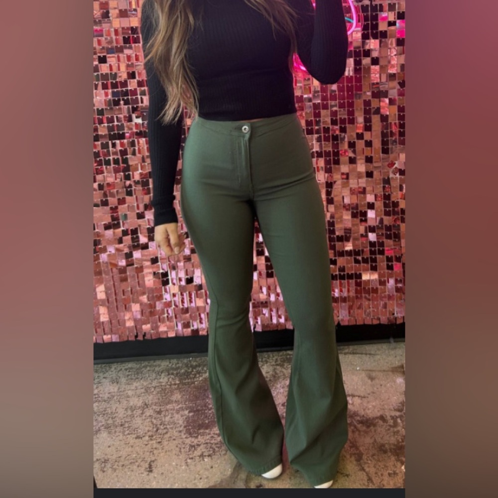 JC & JQ Olive Stretch Flair Size 2-4